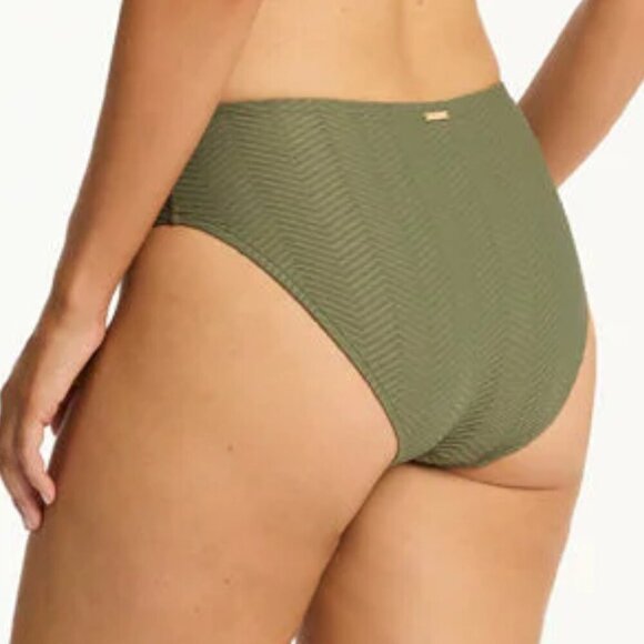 NWT Sea Level Australia Eco Essentials Mid Bikini in Khaki Size 6 - Picture 3 of 8